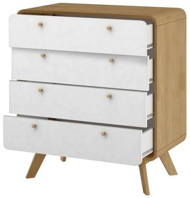 Cassettiera bianca effetto rovere 80x88 cm Caitlin - Støraa