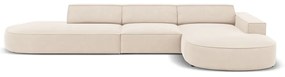 Divano angolare in velluto beige (angolo destro) Jodie - Micadoni Home