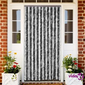 vidaXL Zanzariera Grigio e Bianco 90x220 cm Ciniglia
