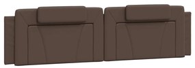 Cuscino testiera marrone 200 cm in similpelle