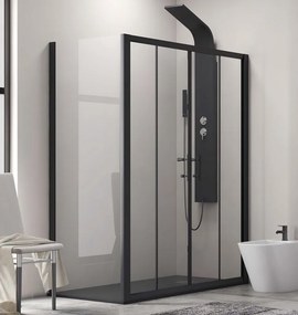 Box doccia 150x90 angolare doppio scorrevole colore nero KFN6000S - KAMALU