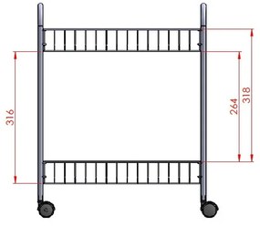 Scaffale mobile a due livelli Greg, lunghezza 41 cm - Metaltex