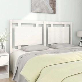 Testiera Per Letto Bianca 155,5x4x100 Cm Legno Massello Di Pino /