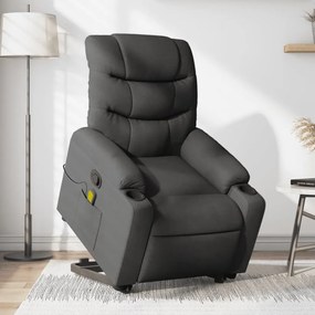 Poltrona Alzapersona Massaggi Reclinabile Grigio Scuro Tessuto /