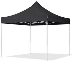 TOOLPORT 3x3m gazebo pieghevole con laterali (finestre), ECONOMY acciaio, nero - (59040)