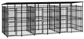 Gabbia Per Cani Da Esterno Con Tetto İn Acciaio 11,06 M² /