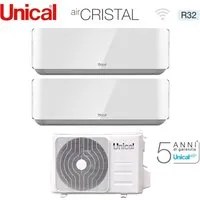 Climatizzatore Condizionatore Unical Dual Split Inverter serie AIR CRISTAL 10+10 con XMX2 18HE R-32 Wi-Fi Optional 10000+10000