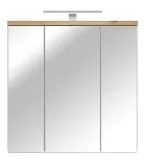 Pensile da bagno con specchio VENOM, bianco/rovere artisan