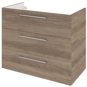 Mobile da bagno sotto lavabo SENSEA Remix marrone opaco L 90 x H 73 x P 46 cm 3 cassetti, lavabo non incluso