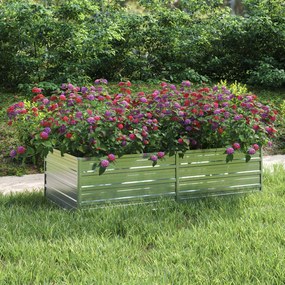 Letto Rialzato Giardino 160x80x45 Cm İn Acciaio Zincato Argento /