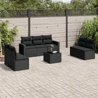 Set Divani da Giardino con Cuscini 8 pz Nero in Polyrattancod mxl 111774