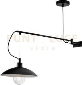 Applique a parete eldorado nera 1 luce attacco e27 83x30x128cm n me...