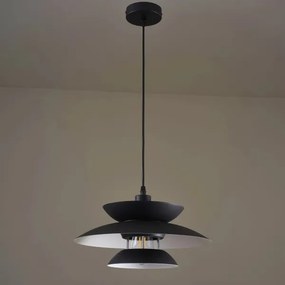 Lampadario a sospensione con filo BERIT 1xE27/20W/230V nero