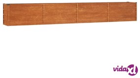 vidaXL Letto Rialzato da Giardino Ruggine 320x40x45 cm Acciaio Corten