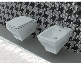Coppia Di Sanitari Sospesi The ArtCeram "Jazz" Bianco Lucido