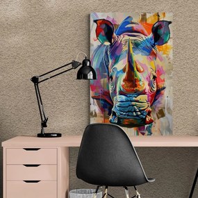 Quadro su tela – Rinoceronte con imitazione di pittura