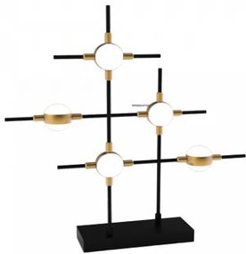 Lampada da tavolo 5 elementi  molecular mt18001067-5abg nero e oro