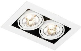 Set di 6 faretti da incasso moderni bianchi a 2 luci regolabili - Oneon 70