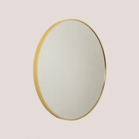 Specchio da bagno rotondo in metallo Siloh Oro Ø81 cm - Sklum