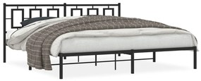 Giroletto Con Testiera İn Metallo Nero 200x200 Cm /