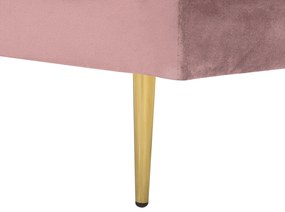 Chaise longue velluto rosa destra MIRAMAS Beliani