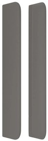 Testiera ad orecchio grigio 103x16x118/128cm in similpelle
