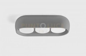 Mysia lampada da soffitto 3 luci attacco gx53grigia ral 7039 in ges...