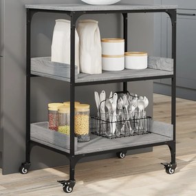Carrello Da Cucina Grigio Sonoma 60x41x80,5cm Legno Multistrato /
