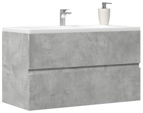 Mobile Pensile Da Bagno Grigio Cemento 80x38,5x45 Cm Truciolato /