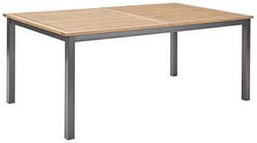 Tavolo da giardino allungabile Oris NATERIAL in alluminio grigio con piano in eucalipto  per 6 persone 180/240x100cm