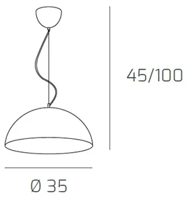 Sospensione Contemporanea Cup Metallo Bianco 1 Luce E27 D.35Cm