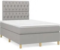 Letto a Molle Materasso e LED Grigio Chiaro 120x190 cm Tessutocod mxl 92041