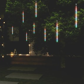 Luci Meteoriche 8 Pz 30cm Colorate 192 Led Interni Esterni /