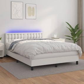 Giroletto molle con materasso e led bianco 140x190cm similpelle