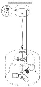 Eglo 31606 - Lampadario a cavo MASERLO 3xE27/60W/230V