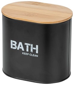 Contenitore da bagno nero con coperchio Gara - Wenko