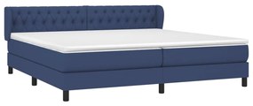 Giroletto a molle con materasso blu 200x200 cm in tessuto
