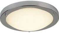 Plafoniera Contemporanea Ginevra Acciaio Argento Vetro Bianco Led 13W 3000K