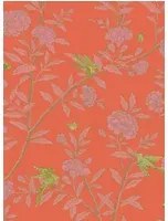 Cole & Son Carta da parati Roseberry with Birds - Vermillion