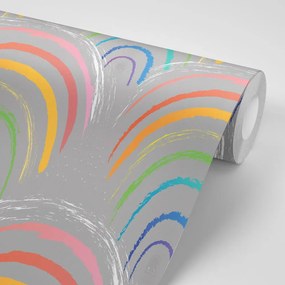 Carta da parati – Casette arcobaleno allegre