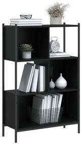 Libreria nera 72x28x109 cm in legno multistrato