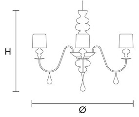 Lampadario Contemporaneo Eva In Plastica Cemento Alluminio 5 Luci