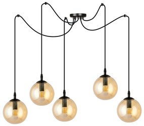 Lampadario a sospensione GIGI 5 BLACK MIODOWY