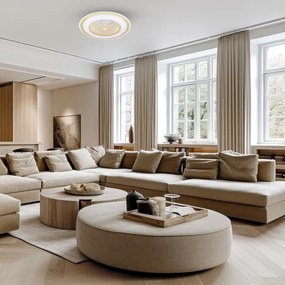 LED Plafoniera dimmerabile con ventilatore ZEPHYR LED/48W/230V oro + +TC