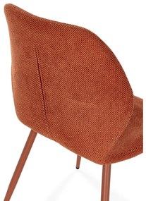 Sedie da pranzo in set color terracotta in imbottito 4 pz Ansu – Marckeric