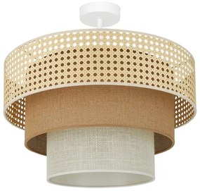Brilagi - Lampadario CEDAR LUNETA 1xE27/15W/230V Ø45 rattan marrone crema
