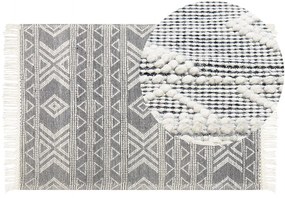Tappeto lana bianco e nero 160 x 230 cm PAZAR Beliani