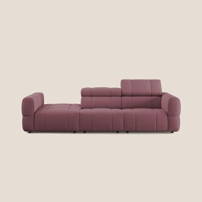 Giotto Divano con terminale e opzione relax elettrico in microfibra effetto velluto impermeabile T09