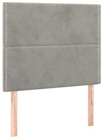Giroletto a molle con materasso grigio chiaro 90x190 cm velluto