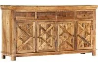 Credenza con 4 Cassetti 160x40x85 cm Legno Massello di Mango 248106